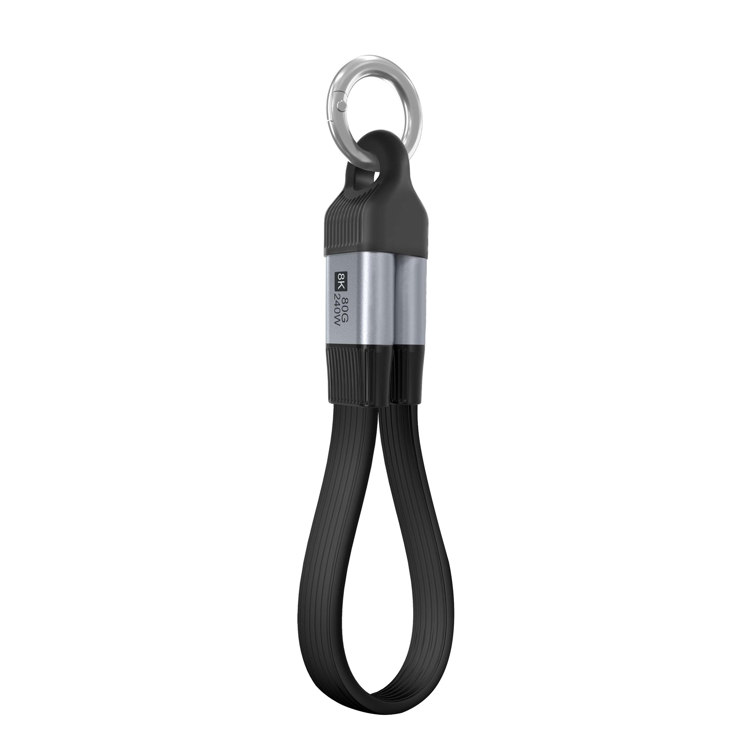 3 USB C 240W USB4 V2.0 80Gbps Flat Cable with Keyring - Image 1